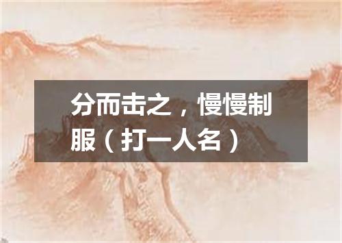 分而击之，慢慢制服（打一人名）