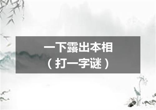 一下露出本相（打一字谜）