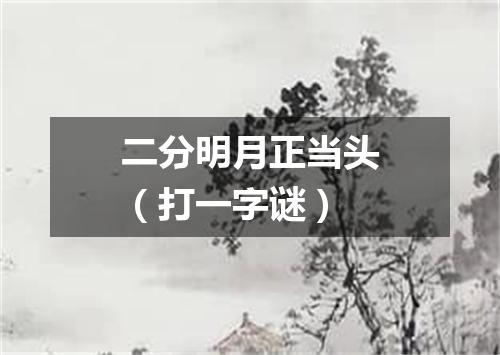二分明月正当头（打一字谜）