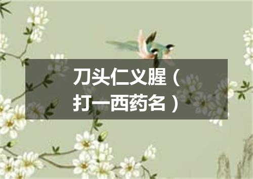 刀头仁义腥（打一西药名）
