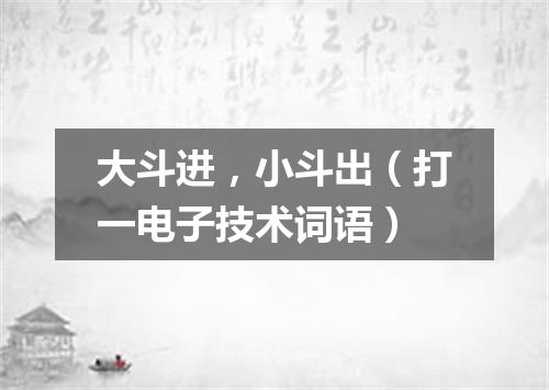 大斗进，小斗出（打一电子技术词语）