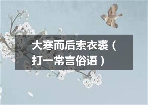 大寒而后索衣裘（打一常言俗语）