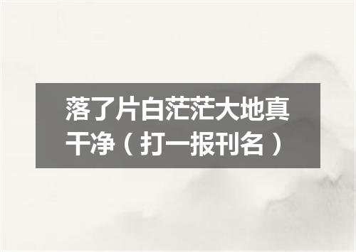 落了片白茫茫大地真干净（打一报刊名）