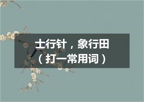士行针，象行田（打一常用词）