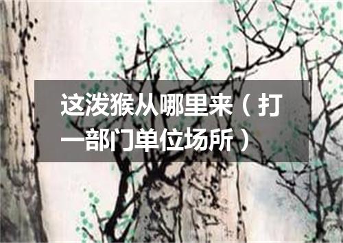 这泼猴从哪里来（打一部门单位场所）