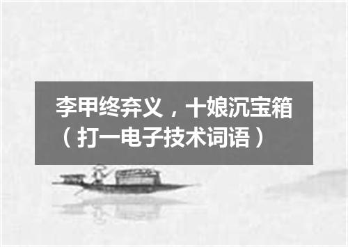 李甲终弃义，十娘沉宝箱（打一电子技术词语）