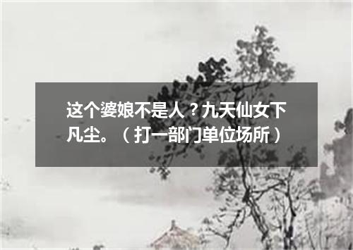 这个婆娘不是人？九天仙女下凡尘。（打一部门单位场所）