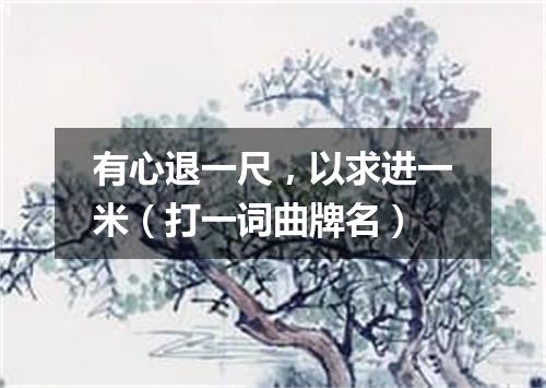 有心退一尺，以求进一米（打一词曲牌名）