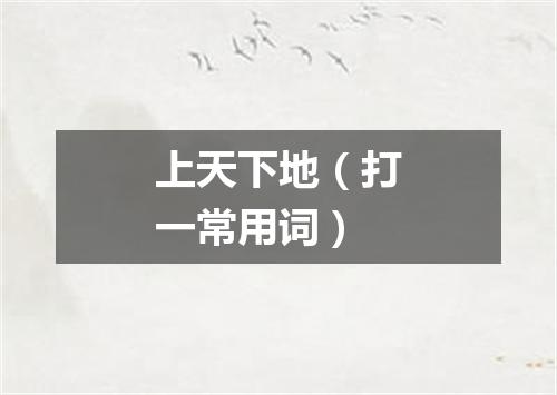 上天下地（打一常用词）
