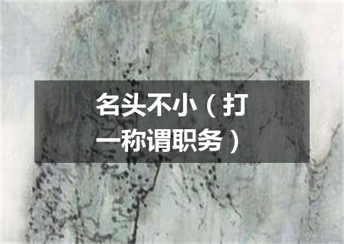 名头不小（打一称谓职务）