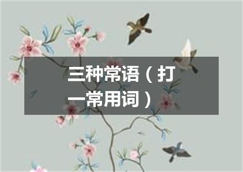 三种常语（打一常用词）