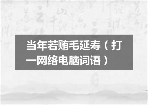 当年若贿毛延寿（打一网络电脑词语）