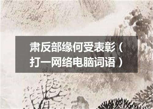 肃反部缘何受表彰（打一网络电脑词语）