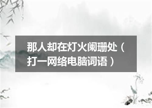 那人却在灯火阑珊处（打一网络电脑词语）