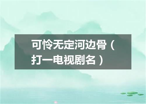 可怜无定河边骨（打一电视剧名）