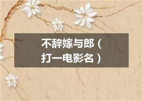 不辞嫁与郎（打一电影名）