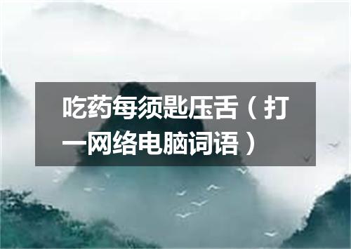 吃药每须匙压舌（打一网络电脑词语）