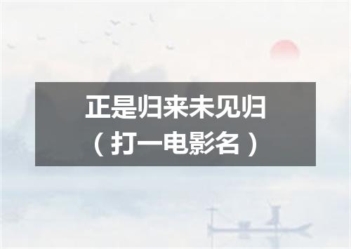 正是归来未见归（打一电影名）