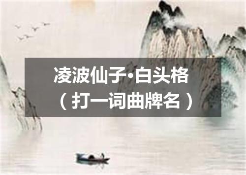 凌波仙子·白头格（打一词曲牌名）