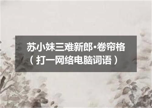 苏小妹三难新郎·卷帘格（打一网络电脑词语）