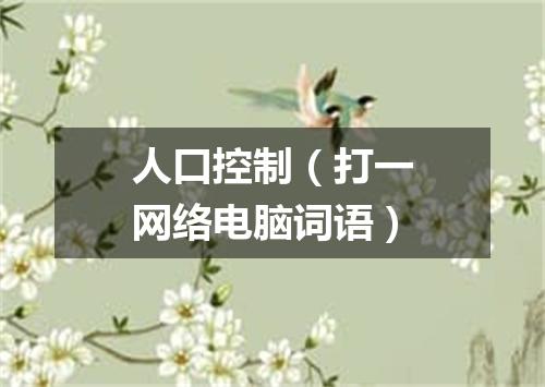 人口控制（打一网络电脑词语）