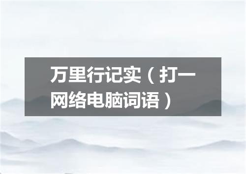 万里行记实（打一网络电脑词语）