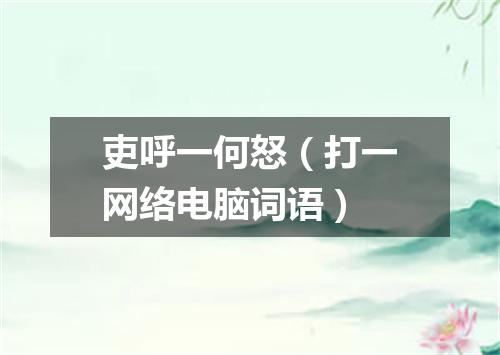 吏呼一何怒（打一网络电脑词语）