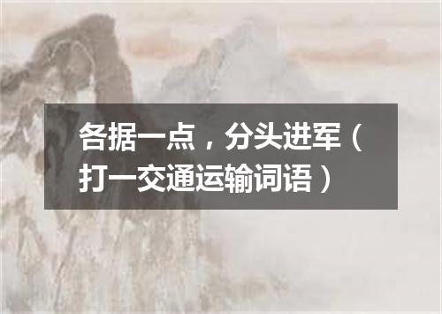 各据一点，分头进军（打一交通运输词语）