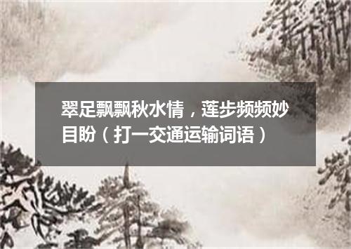 翠足飘飘秋水情，莲步频频妙目盼（打一交通运输词语）