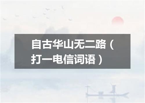 自古华山无二路（打一电信词语）