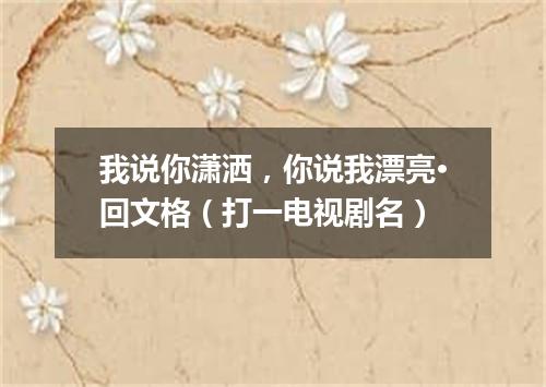 我说你潇洒，你说我漂亮·回文格（打一电视剧名）