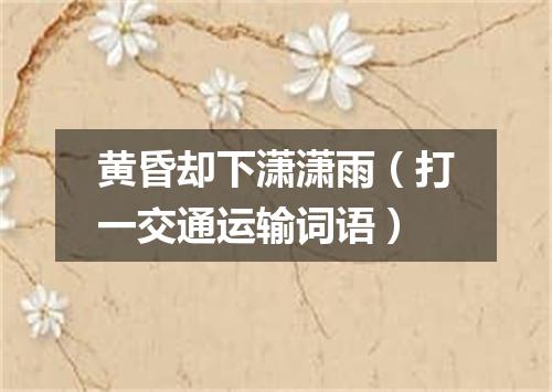 黄昏却下潇潇雨（打一交通运输词语）
