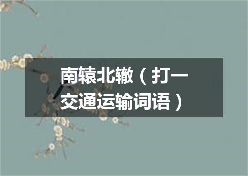 南辕北辙（打一交通运输词语）