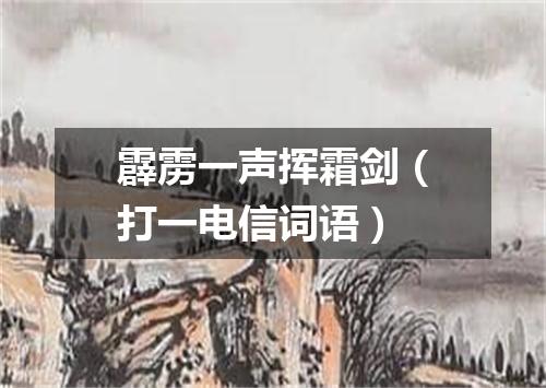霹雳一声挥霜剑（打一电信词语）