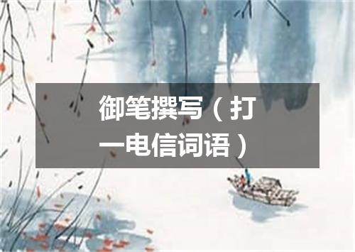 御笔撰写（打一电信词语）