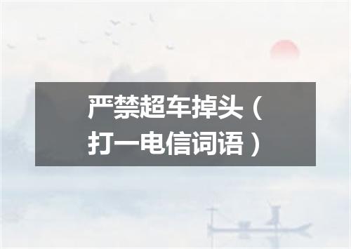 严禁超车掉头（打一电信词语）