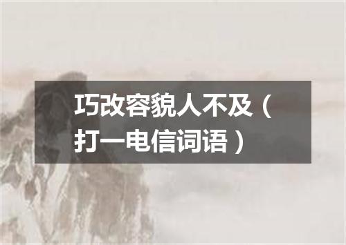巧改容貌人不及（打一电信词语）