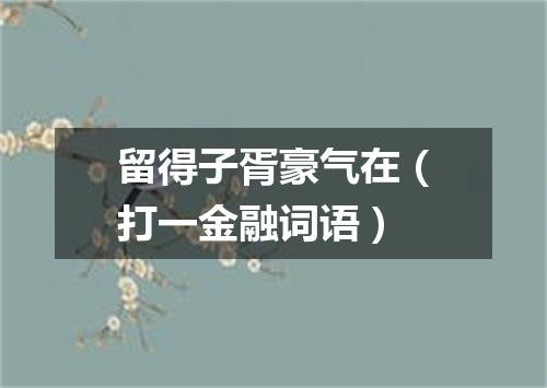 留得子胥豪气在（打一金融词语）