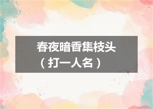 春夜暗香集枝头（打一人名）