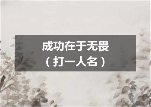成功在于无畏（打一人名）