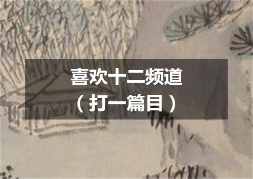 喜欢十二频道（打一篇目）