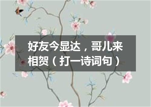 好友今显达，哥儿来相贺（打一诗词句）