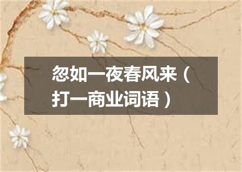 忽如一夜春风来（打一商业词语）