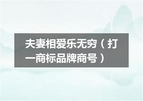 夫妻相爱乐无穷（打一商标品牌商号）
