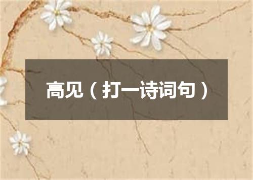高见（打一诗词句）