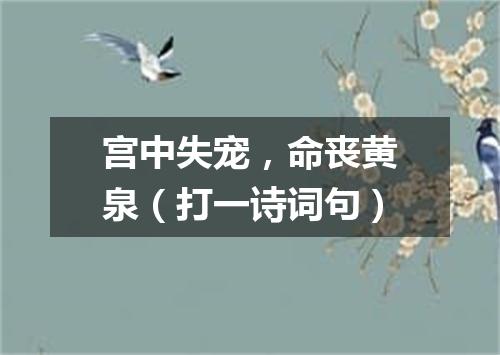 宫中失宠，命丧黄泉（打一诗词句）