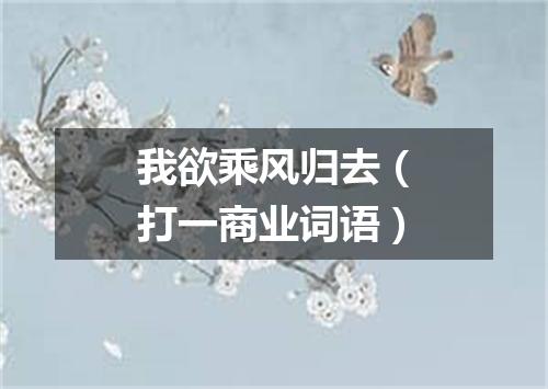 我欲乘风归去（打一商业词语）