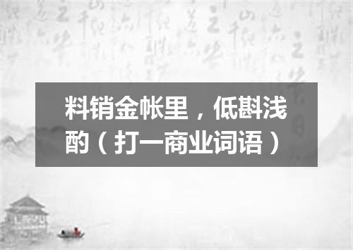 料销金帐里，低斟浅酌（打一商业词语）