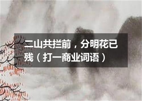 二山共拦前，分明花已残（打一商业词语）