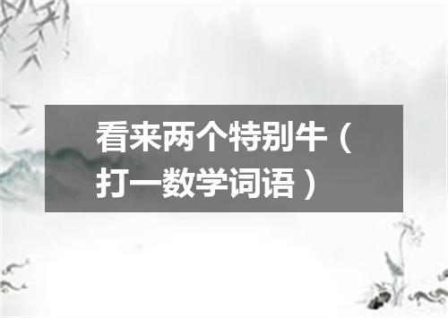 看来两个特别牛（打一数学词语）